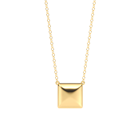 Cube Pendant Necklace in Gold