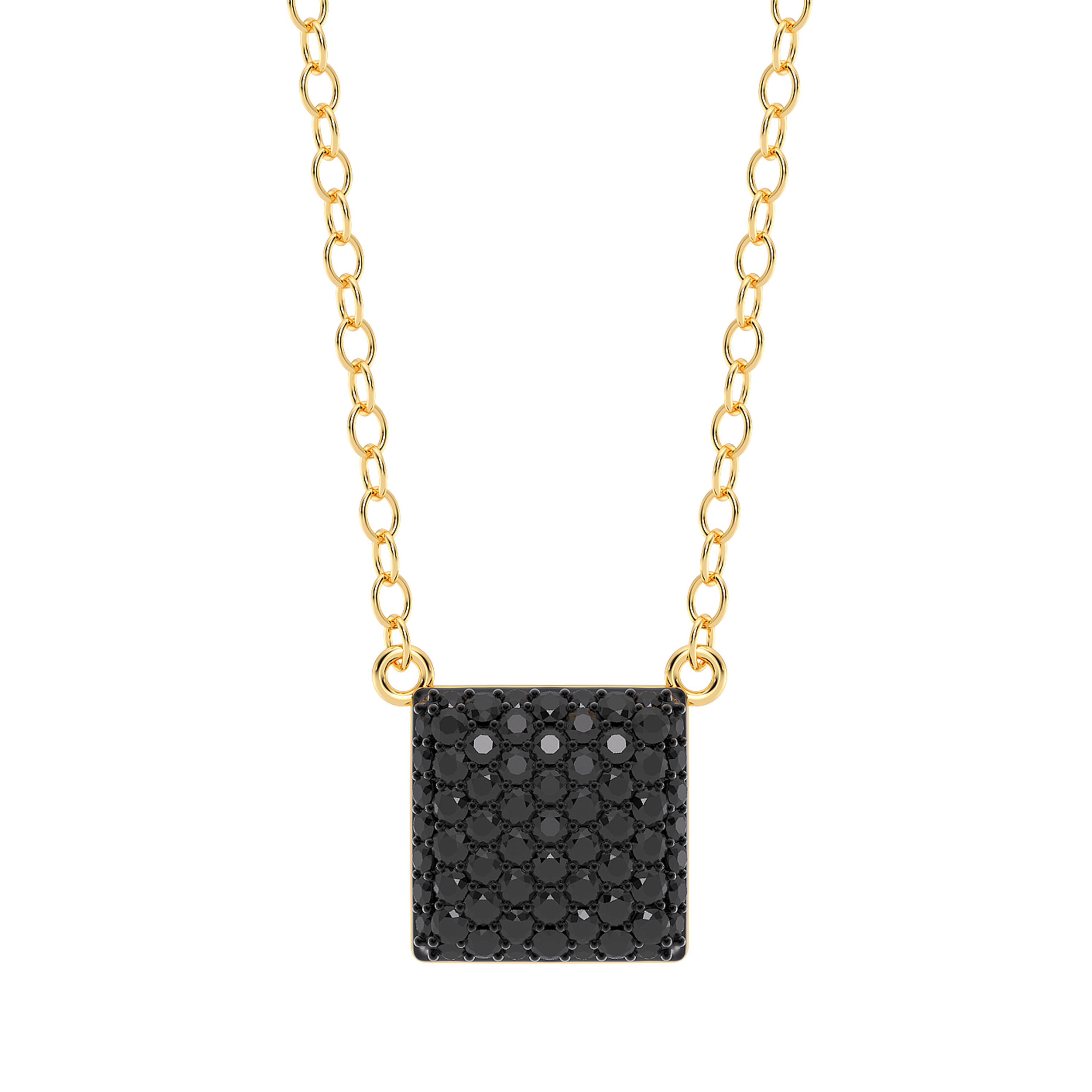 Cube Pendant Necklace in Black