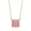 Cube Pendant Necklace in Pink