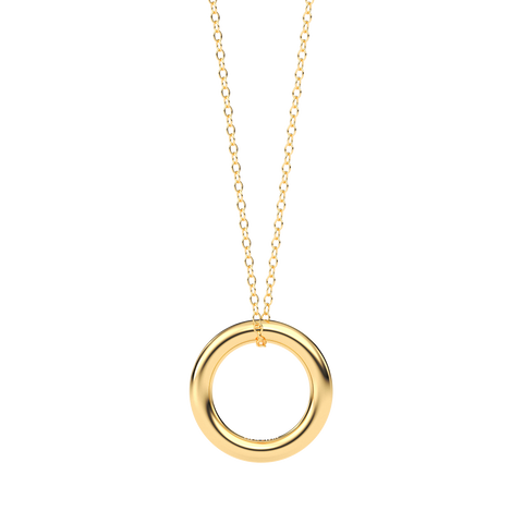 Full Circle Pendant Necklace in Gold