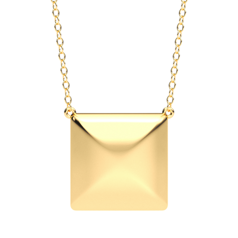 Cube Pendant Necklace in Gold