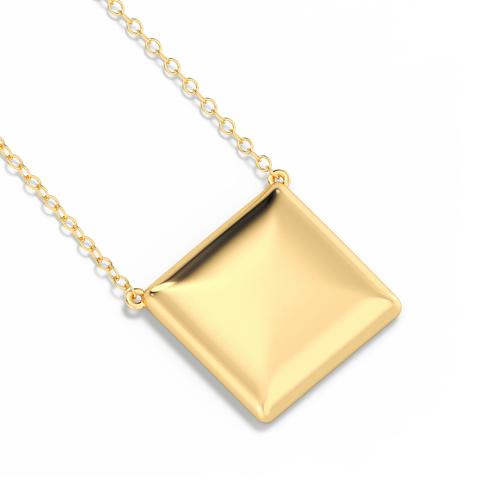 Cube Pendant Necklace in Gold
