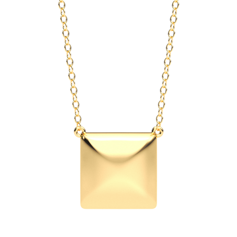 Cube Pendant Necklace in Gold
