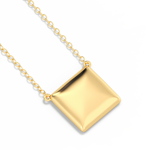 Cube Pendant Necklace in Gold