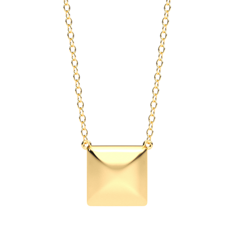Cube Pendant Necklace in Gold