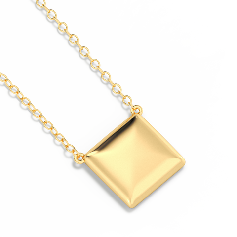 Cube Pendant Necklace in Gold