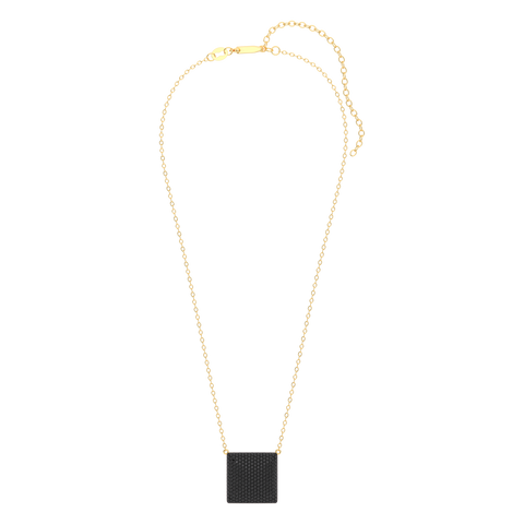 Cube Pendant Necklace in Black