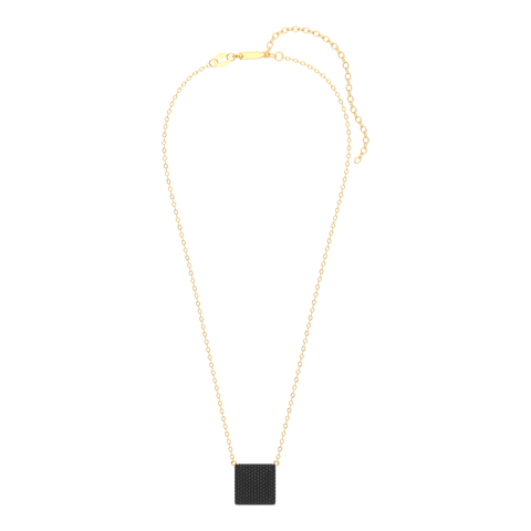 Cube Pendant Necklace in Black
