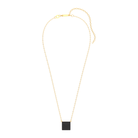 Cube Pendant Necklace in Black