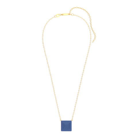 Cube Pendant Necklace in Blue