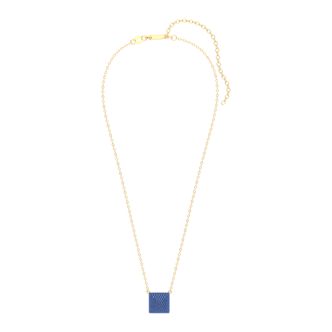 Cube Pendant Necklace in Blue