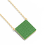 Cube Pendant Necklace in Green