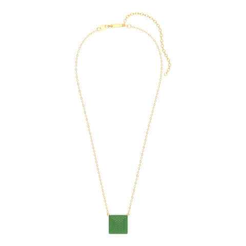 Cube Pendant Necklace in Green