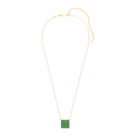 Cube Pendant Necklace in Green