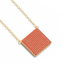 Cube Pendant Necklace in Orange