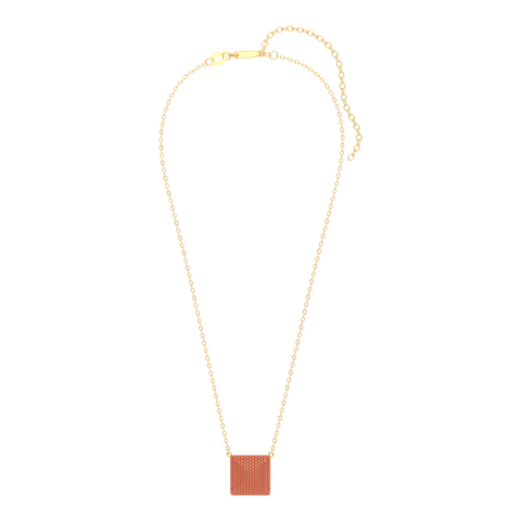 Cube Pendant Necklace in Orange