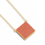 Cube Pendant Necklace in Orange
