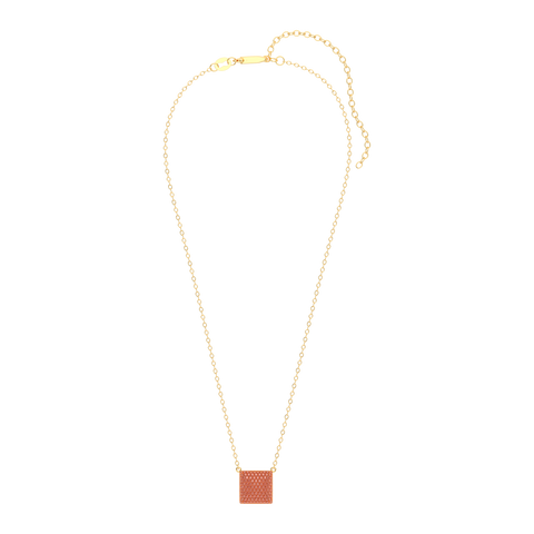 Cube Pendant Necklace in Orange