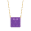Cube Pendant Necklace in Purple