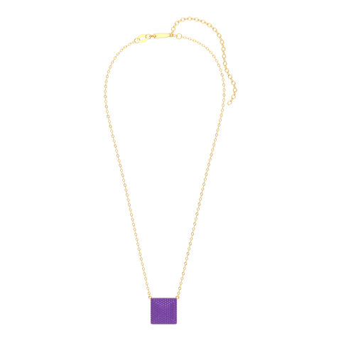 Cube Pendant Necklace in Purple