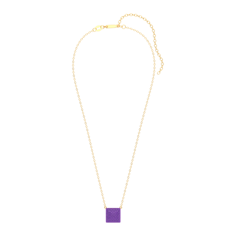 Cube Pendant Necklace in Purple