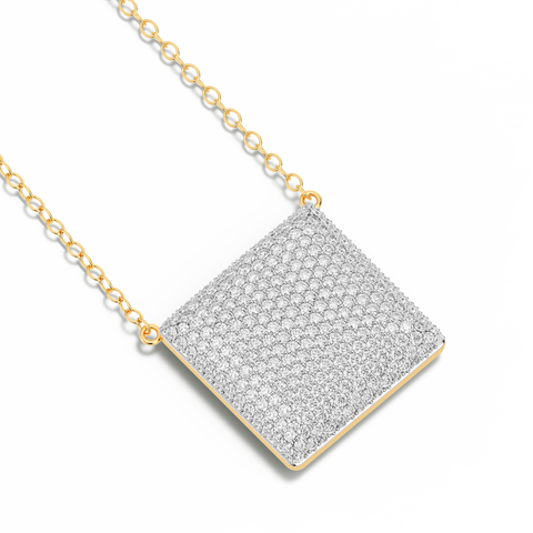 Cube Pendant Necklace in White