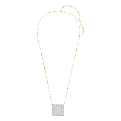 Cube Pendant Necklace in White