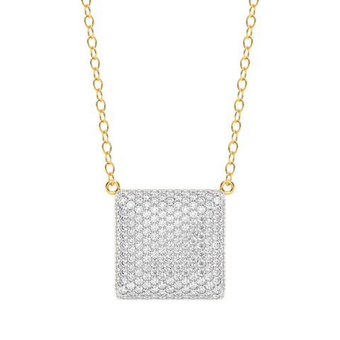 Cube Pendant Necklace in White