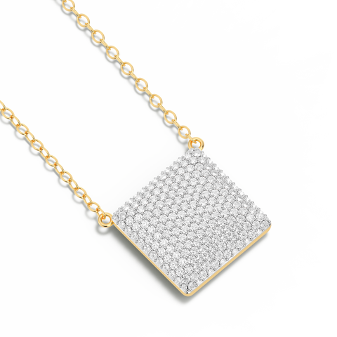 Cube Pendant Necklace in White