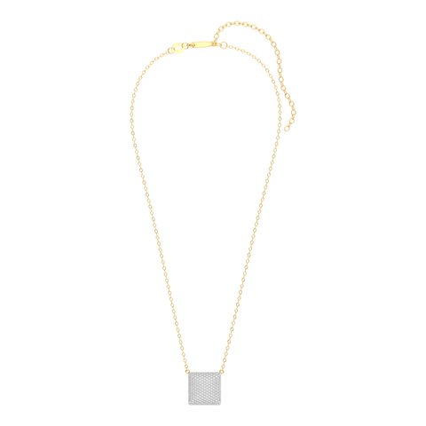 Cube Pendant Necklace in White