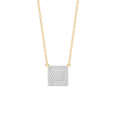 Cube Pendant Necklace in White