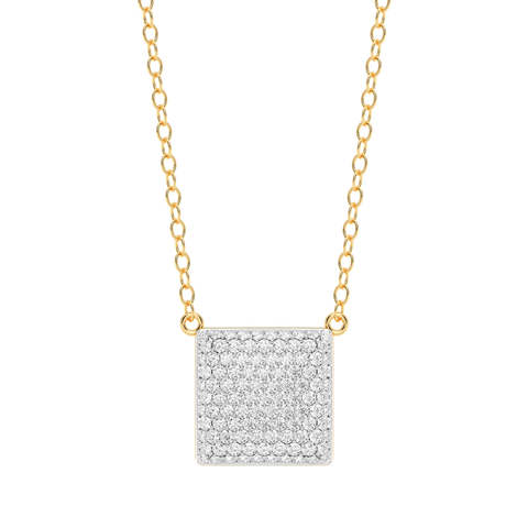 Cube Pendant Necklace in White