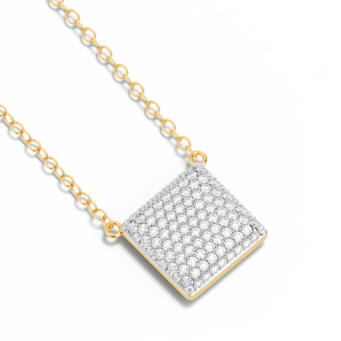 Cube Pendant Necklace in White