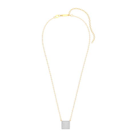 Cube Pendant Necklace in White