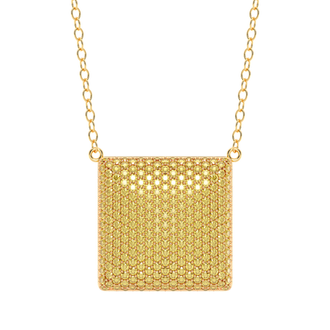 Cube Pendant Necklace in Yellow