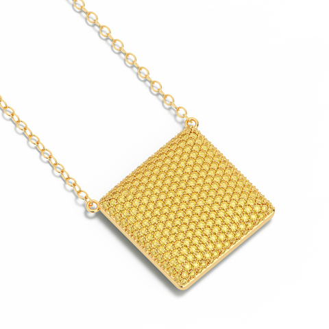 Cube Pendant Necklace in Yellow