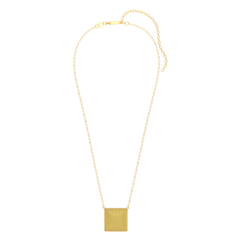 Cube Pendant Necklace in Yellow