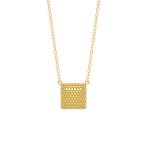 Cube Pendant Necklace in Yellow