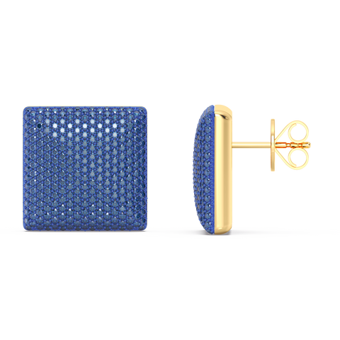 Cube Studs in Blue