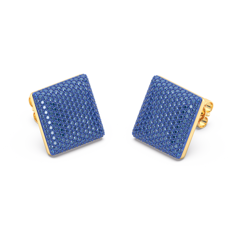 Cube Studs in Blue