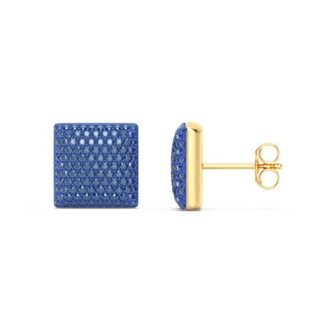 Cube Studs in Blue