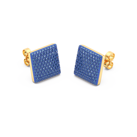 Cube Studs in Blue