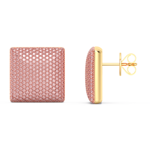 Cube Studs in Pink