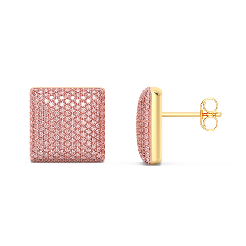 Cube Studs in Pink