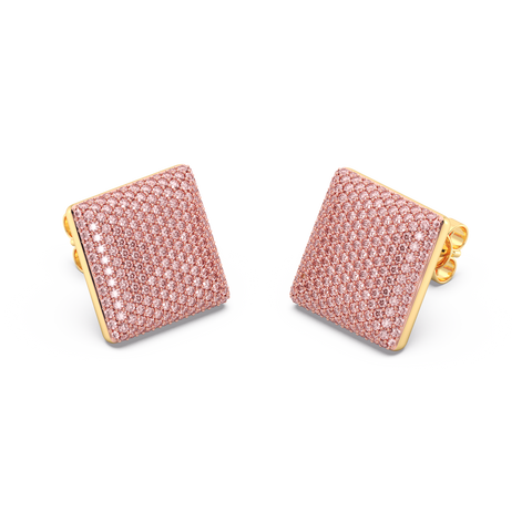 Cube Studs in Pink