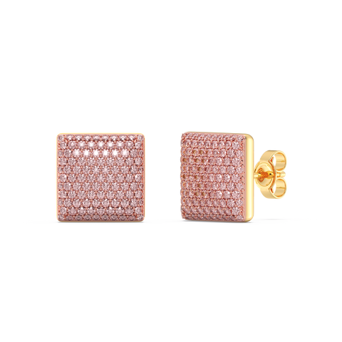 Cube Studs in Pink