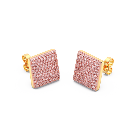 Cube Studs in Pink