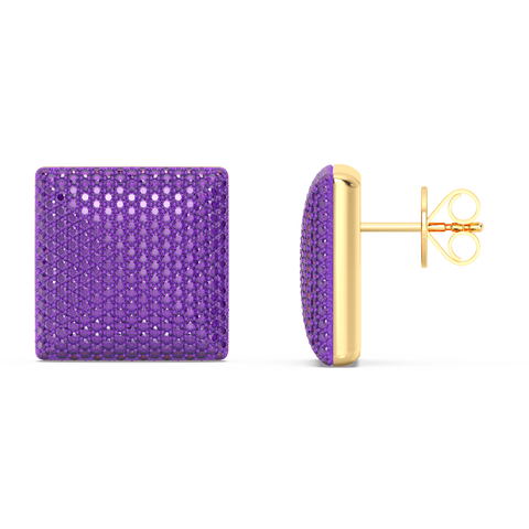 Cube Studs in Purple