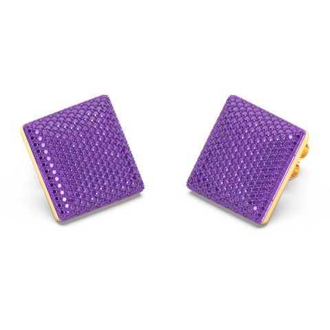 Cube Studs in Purple