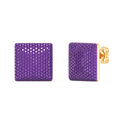 Cube Studs in Purple